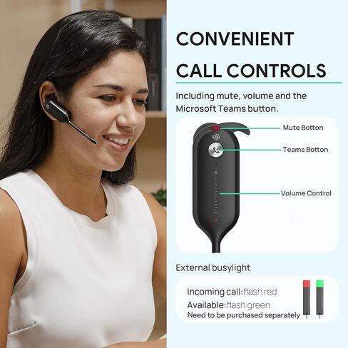 Yealink Upgrade WH63 Wireless DECT Headset,Single Ear Office Headset for Desk Phone and Computer Softphone,Teams Certified,Noise Cancelling Mic,Compatible Polycom Grandstream IP Phone in Saudi Arabia