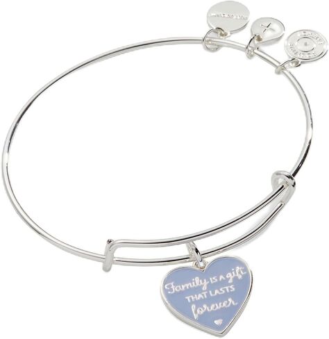 Alex and Ani AA769723SS,Family is a Gift That Lasts Forever Expandable Bangle Bracelet,Shiny Silver,Blue, Bracelets in Saudi Arabia