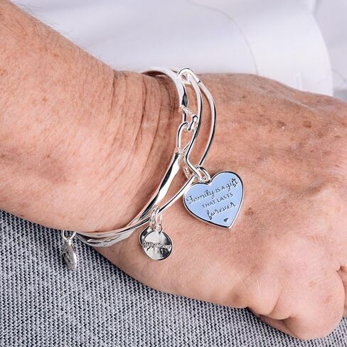 Alex and Ani AA769723SS,Family is a Gift That Lasts Forever Expandable Bangle Bracelet,Shiny Silver,Blue, Bracelets in Saudi Arabia