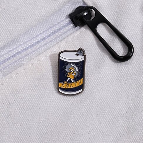 Salty Cans Enamel Pin Girl Inspiration Badge Hat Backpack Cute Cartoon Brooches Lapel Badge for Clothing Bags Jackets Accessories Supplies DIY Crafts in Saudi Arabia