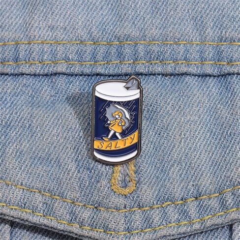 Salty Cans Enamel Pin Girl Inspiration Badge Hat Backpack Cute Cartoon Brooches Lapel Badge for Clothing Bags Jackets Accessories Supplies DIY Crafts in Saudi Arabia