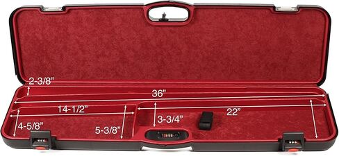Negrini Cases 1603/IS-2C/4782 Shotgun Case for O/U PP/1 Gun/2 Barrels up to 36-Inch, Black/Red in Saudi Arabia