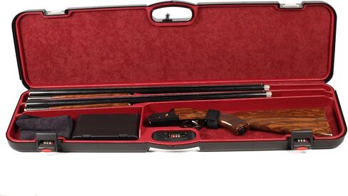 Negrini Cases 1603/IS-2C/4782 Shotgun Case for O/U PP/1 Gun/2 Barrels up to 36-Inch, Black/Red in Saudi Arabia