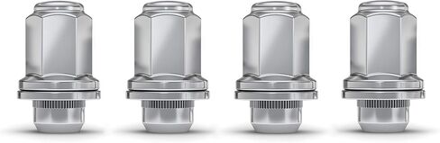 White Knight 5307L-4 Chrome M12 x 1.50 Factory Style Long Mag (1.87" Height) Lug Nut with Washer for Toyota and Lexus, 4 Pack in Saudi Arabia