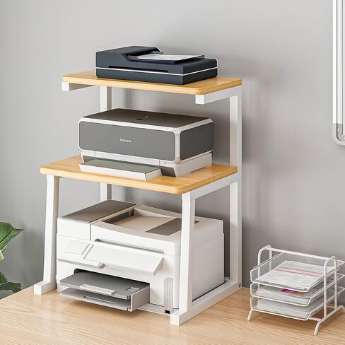 Furist Desktop Printer Stand with Storage, 3-Tier Multifunctional Stand for Printer Scanner, Book Shelf Printer Stand Tables for Small Space(Natural Colour) in Saudi Arabia