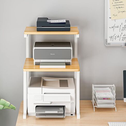 Furist Desktop Printer Stand with Storage, 3-Tier Multifunctional Stand for Printer Scanner, Book Shelf Printer Stand Tables for Small Space(Natural Colour) in Saudi Arabia