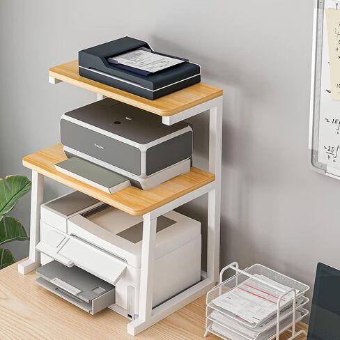 Furist Desktop Printer Stand with Storage, 3-Tier Multifunctional Stand for Printer Scanner, Book Shelf Printer Stand Tables for Small Space(Natural Colour) in Saudi Arabia