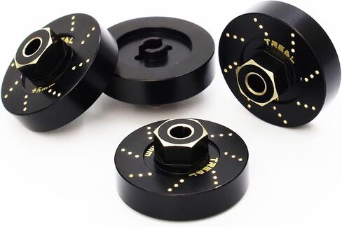 Treal Brass Extended Wheel Hubs (4p) +5mm Axle Counter Weight 12g for Axial SCX24 Deadbolt C10 Gladiator Bronco -Black in Kuwait