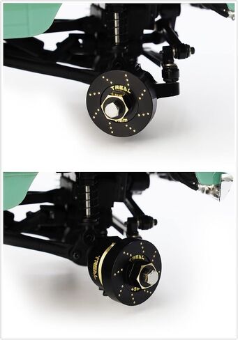 Treal Brass Extended Wheel Hubs (4p) +5mm Axle Counter Weight 12g for Axial SCX24 Deadbolt C10 Gladiator Bronco -Black in Kuwait