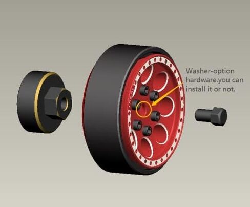 Treal Brass Extended Wheel Hubs (4p) +5mm Axle Counter Weight 12g for Axial SCX24 Deadbolt C10 Gladiator Bronco -Black in Kuwait