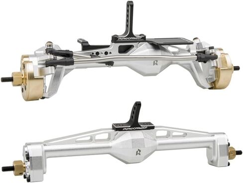 Rhino Capra Metal Complete Front Rear Portal Axle Set for 1/10 RC Crawler Car Axial SCX10 I SCX10 II Redcat GEN8 RGT EX86100 (Silver Color) in Saudi Arabia