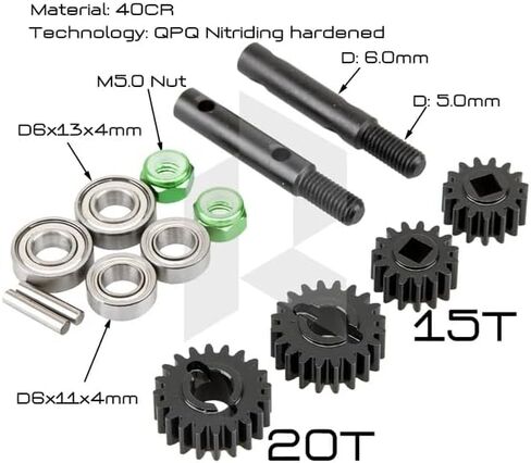 Rhino Capra Metal Complete Front Rear Portal Axle Set for 1/10 RC Crawler Car Axial SCX10 I SCX10 II Redcat GEN8 RGT EX86100 (Silver Color) in Saudi Arabia