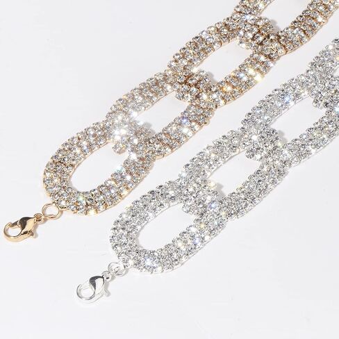 Mycitta Wedding Bracelet for Brides Fashion Sparkly Clear Rhinestone Crystal Simulated Diamond Art Deco Bracelet for Party Prom Pageant Bridesmaids Gift Bridal Bangle Jewelry for Women and Girls in Saudi Arabia