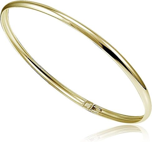 Hoops & Loops - Sterling Silver High Polished Flex Bangle Bracelet | Sterling Silver, Yellow and Rose Gold Flash Plated in Saudi Arabia
