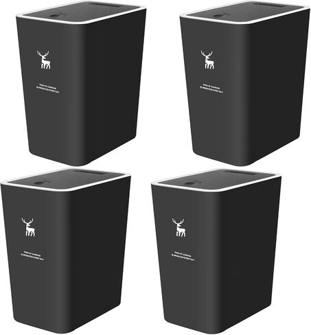 XPIY Trash Can with Lid, 2 Pack 4 Gallons/15 Liters Garbage Can with Press Top, Small Trash Can Dog Proof, Plastic Trash Bin, Waste Basket for Bathroom|Kitchen|Bedroom|Office (2, Blue) in Saudi Arabia