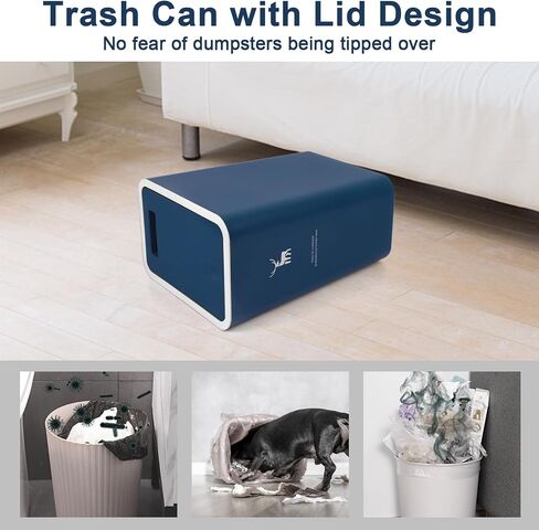 XPIY Trash Can with Lid, 2 Pack 4 Gallons/15 Liters Garbage Can with Press Top, Small Trash Can Dog Proof, Plastic Trash Bin, Waste Basket for Bathroom|Kitchen|Bedroom|Office (2, Blue) in Saudi Arabia