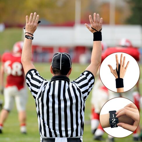 10PCS Football Referee Gear Kit- Includes 1PCS Referee Bean Bag 3PCS Football Referee Chain Clips 3PCS Nylon Numbered Wrists 3PCS Football Down Indicators for Professional Football Referee Accessories in Saudi Arabia