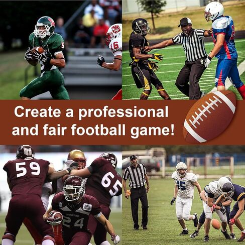 10PCS Football Referee Gear Kit- Includes 1PCS Referee Bean Bag 3PCS Football Referee Chain Clips 3PCS Nylon Numbered Wrists 3PCS Football Down Indicators for Professional Football Referee Accessories in Saudi Arabia