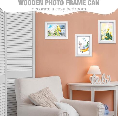 Pinkunn 8 Packs Kids Art Frame, 8 x 11.5 Inch White Kid Artwork Picture Frame Display with Acrylic Plate and Hook Magnetic Front Opening Changeable Wood Picture Frame for Drawing Artwork Art Project in Saudi Arabia