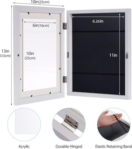 DEOYUEND 2 Pack Kids Art Frames, A4 Artwork Picture Frames Changeable, White Artwork Display Storage Frame for Wall, Holds 100 Pcs, for Crafts, Children Drawing, Hanging Art in Saudi Arabia