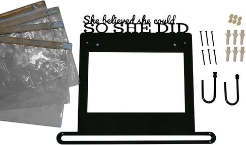 Race Bib and Medal Display - "She Believed She Could So She Did" Hanging and Race Medal Hanger (solid metal) in Saudi Arabia