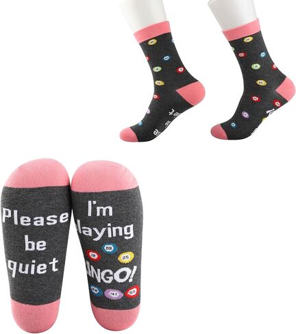 جوارب G2TUP Bingo Socks Bingo Lover Novelty Socks يرجى أن تكون هادئًا أنا ألعب جوارب Bingo هدايا Bingo (جوارب Bingo) in Saudi Arabia
