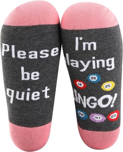 جوارب G2TUP Bingo Socks Bingo Lover Novelty Socks يرجى أن تكون هادئًا أنا ألعب جوارب Bingo هدايا Bingo (جوارب Bingo) in Saudi Arabia