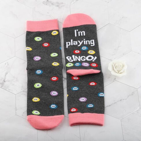 جوارب G2TUP Bingo Socks Bingo Lover Novelty Socks يرجى أن تكون هادئًا أنا ألعب جوارب Bingo هدايا Bingo (جوارب Bingo) in Saudi Arabia