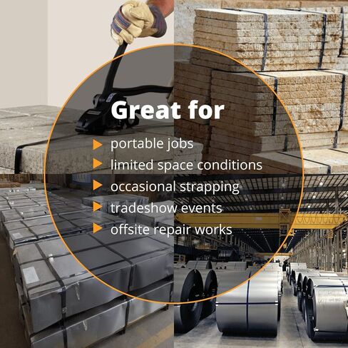 IDL Packaging Portable 5/8" x 500' Steel Strapping Kit, 1400 lbs Break Strength – Full Packaging Strapping Solution – Standard Banding Kit - Enough Strapping and Seals for 250 Uses Before Refill in Saudi Arabia