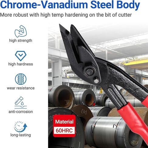 قاطعة أشرطة هواميننت بشفرة عريضة - قاطعة ربط 12 بوصة للصلب والحيوانات الأليفة والبولي بروبلين تصل إلى عرض 1-1/4 بوصة وسمك 0.044 بوصة، قواطع معدنية شديدة التحمل (فولاذ الكروم والفاناديوم) in Kuwait