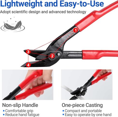 قاطعة أشرطة هواميننت بشفرة عريضة - قاطعة ربط 12 بوصة للصلب والحيوانات الأليفة والبولي بروبلين تصل إلى عرض 1-1/4 بوصة وسمك 0.044 بوصة، قواطع معدنية شديدة التحمل (فولاذ الكروم والفاناديوم) in Kuwait