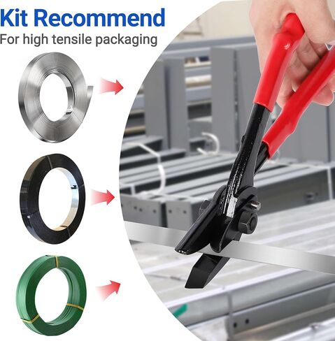 قاطعة أشرطة هواميننت بشفرة عريضة - قاطعة ربط 12 بوصة للصلب والحيوانات الأليفة والبولي بروبلين تصل إلى عرض 1-1/4 بوصة وسمك 0.044 بوصة، قواطع معدنية شديدة التحمل (فولاذ الكروم والفاناديوم) in Kuwait