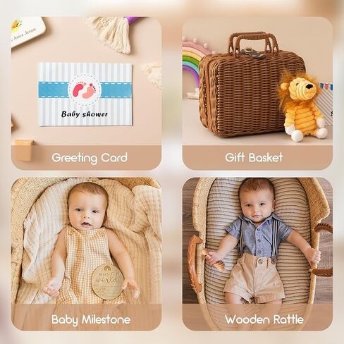 هدايا عيد الأم من HBselect، هدايا استحمام الطفل، سلة هدايا للأطفال الأولاد، بطانية لحديثي الولادة، بطاقات تهنئة، علامات أسماء خشبية، خشخيشات يدوية، دمية أرنب، ملابس أطفال واحدة، جوارب أطفال غير قابلة للانزلاق in Kuwait