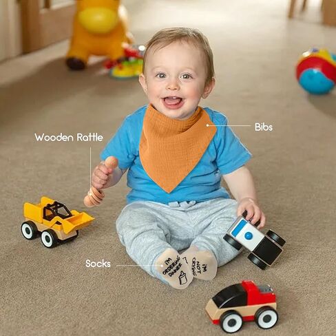 هدايا عيد الأم من HBselect، هدايا استحمام الطفل، سلة هدايا للأطفال الأولاد، بطانية لحديثي الولادة، بطاقات تهنئة، علامات أسماء خشبية، خشخيشات يدوية، دمية أرنب، ملابس أطفال واحدة، جوارب أطفال غير قابلة للانزلاق in Kuwait