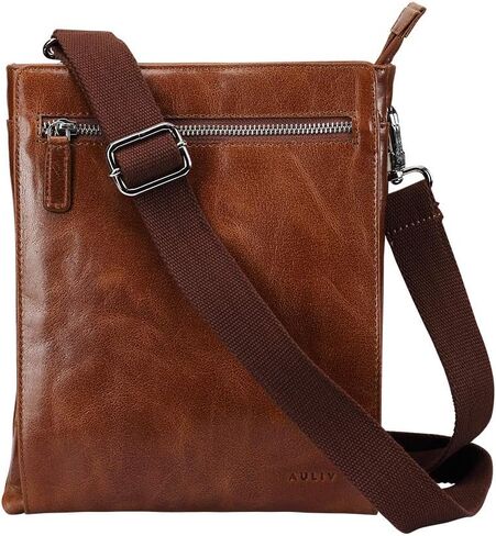 AULIV Sling Bag - Messenger Bag for Men, Shoulder Bag Crossbody Bag for Men, Perfect for Travel, Office, Full Grain Leather in Saudi Arabia