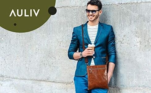 AULIV Sling Bag - Messenger Bag for Men, Shoulder Bag Crossbody Bag for Men, Perfect for Travel, Office, Full Grain Leather in Saudi Arabia