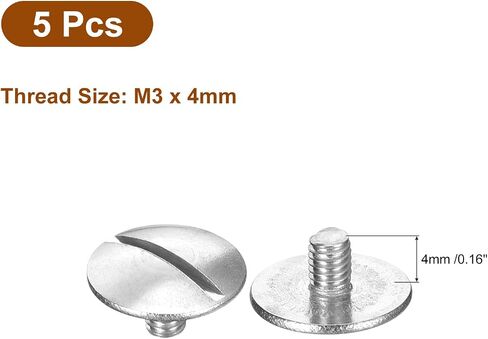 uxcell M3x4mm Extra Large Flat Head Slotted Screws, 5pcs 304 Stainless Steel Round Head Bolts in Saudi Arabia
