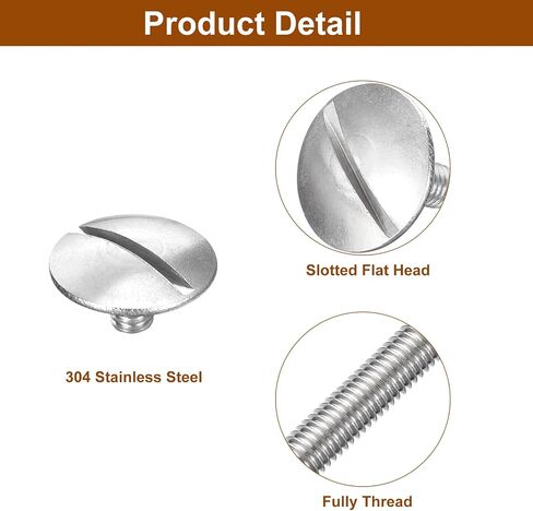 uxcell M3x4mm Extra Large Flat Head Slotted Screws, 5pcs 304 Stainless Steel Round Head Bolts in Saudi Arabia