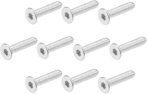 Uxcell M3x6mm مسامير آلة ذات رأس مسطح برغي سداسي داخلي 304 مسامير تثبيت من الفولاذ المقاوم للصدأ 80 قطعة in Saudi Arabia