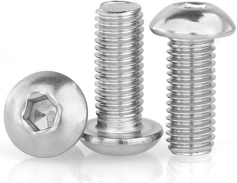 M3-0.5x8mm Button Head Socket Cap Screw,M3 8mm Screws Metric,Allen Hex Drive Bolts,Stainless Steel,Full Thread,Bright Finish,Coarse Thread (M3x8mm(100Pcs)) in Saudi Arabia