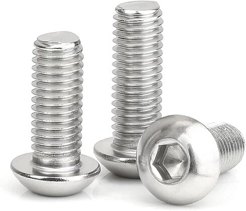 M3-0.5x8mm Button Head Socket Cap Screw,M3 8mm Screws Metric,Allen Hex Drive Bolts,Stainless Steel,Full Thread,Bright Finish,Coarse Thread (M3x8mm(100Pcs)) in Saudi Arabia