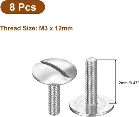 uxcell M3x4mm Extra Large Flat Head Slotted Screws, 5pcs 304 Stainless Steel Round Head Bolts in Saudi Arabia