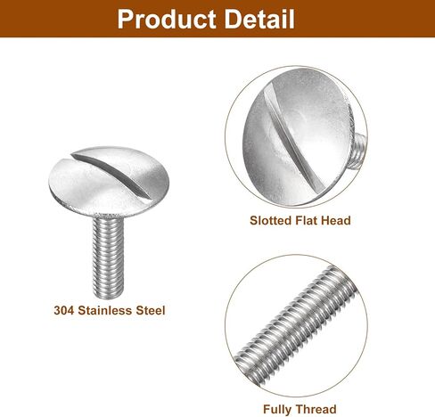 uxcell M3x4mm Extra Large Flat Head Slotted Screws, 5pcs 304 Stainless Steel Round Head Bolts in Saudi Arabia
