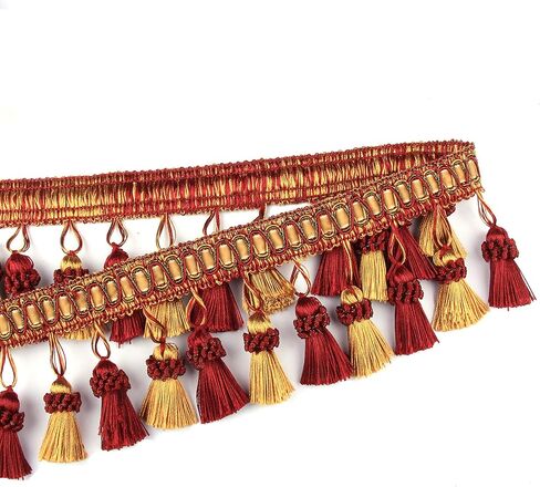 Fenghuangwu 6.5 ياردة زخرفة شرابة مصنوعة يدويًا، قطر 8 سم/3.15 بوصة حياكة يدوية شرابة زخارف لتزيين المنزل، ديكور، مفرش طاولة ستائر لتزيين المنزل - أخضر in Kuwait