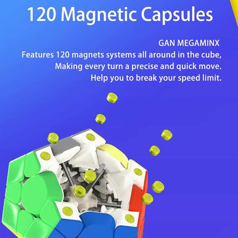 GAN Megaminx M, 3×3 Magnetic Speed Cube, Gans Megaminx M Stickerless 3 by 3 Magic Cube, Pentagonal Dodecahedron Concave Shape Puzzle Toy in Saudi Arabia