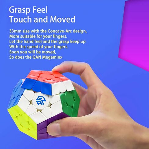 GAN Megaminx M, 3×3 Magnetic Speed Cube, Gans Megaminx M Stickerless 3 by 3 Magic Cube, Pentagonal Dodecahedron Concave Shape Puzzle Toy in Saudi Arabia