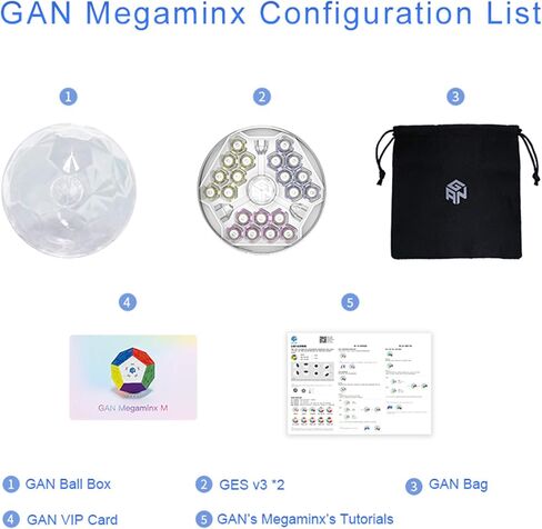 GAN Megaminx M, 3×3 Magnetic Speed Cube, Gans Megaminx M Stickerless 3 by 3 Magic Cube, Pentagonal Dodecahedron Concave Shape Puzzle Toy in Saudi Arabia