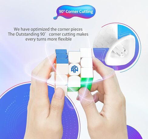 CuberShop GAN 11 M Duo، مكعب سرعة مغناطيسي ممتاز 3X3 بدون ملصقات، مكعب سرعة احترافي سلس وسريع 3x3 مع لمسة نهائية بلوري (GAN 11M Duo Matte Surface - داخلي أساسي) in Kuwait