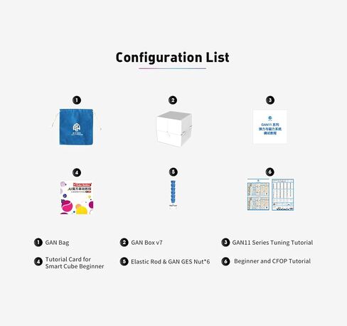 CuberShop GAN 11 M Duo، مكعب سرعة مغناطيسي ممتاز 3X3 بدون ملصقات، مكعب سرعة احترافي سلس وسريع 3x3 مع لمسة نهائية بلوري (GAN 11M Duo Matte Surface - داخلي أساسي) in Kuwait