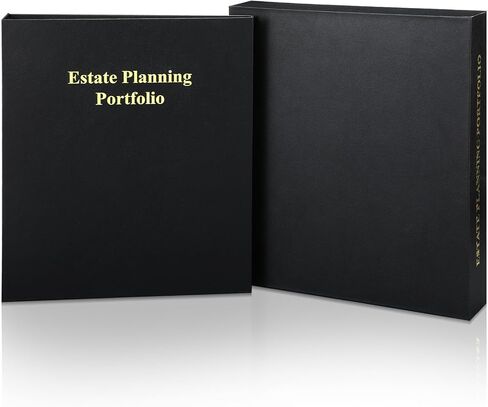 Estate Planning Portfolio 3 Ring Binders with Tabs and Slipcase Faux Leather Business Binder, Holds 30 Sheets 8.5" x 11" Paper for Office Corporate Legal Document Organizer(Green, 1 Pc) in Saudi Arabia